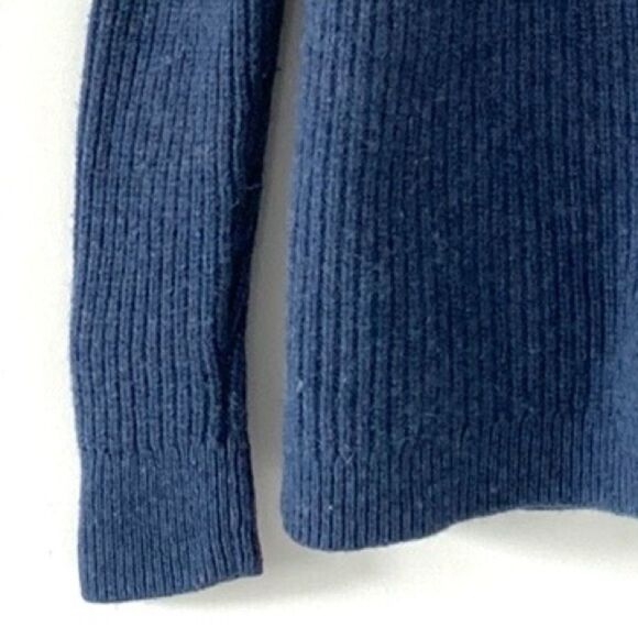 Pendleton Thick Blue Wool Cardigan Sweater V-Neck Buttons Ribbed Knit Oversized - Picture 4 of 8
